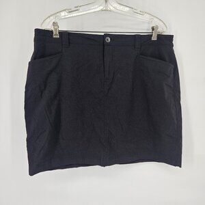 Eddie Bauer Skort Womens 14 Black Active Outdoor Stretch Zip Pockets Golf Hiking